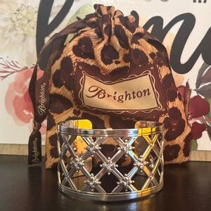 Brighton Silver Bracelet with Leopard Print dust bag